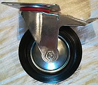 Колесо серии "Стандарт" поворотное с тормозом D=160 мм для тележек