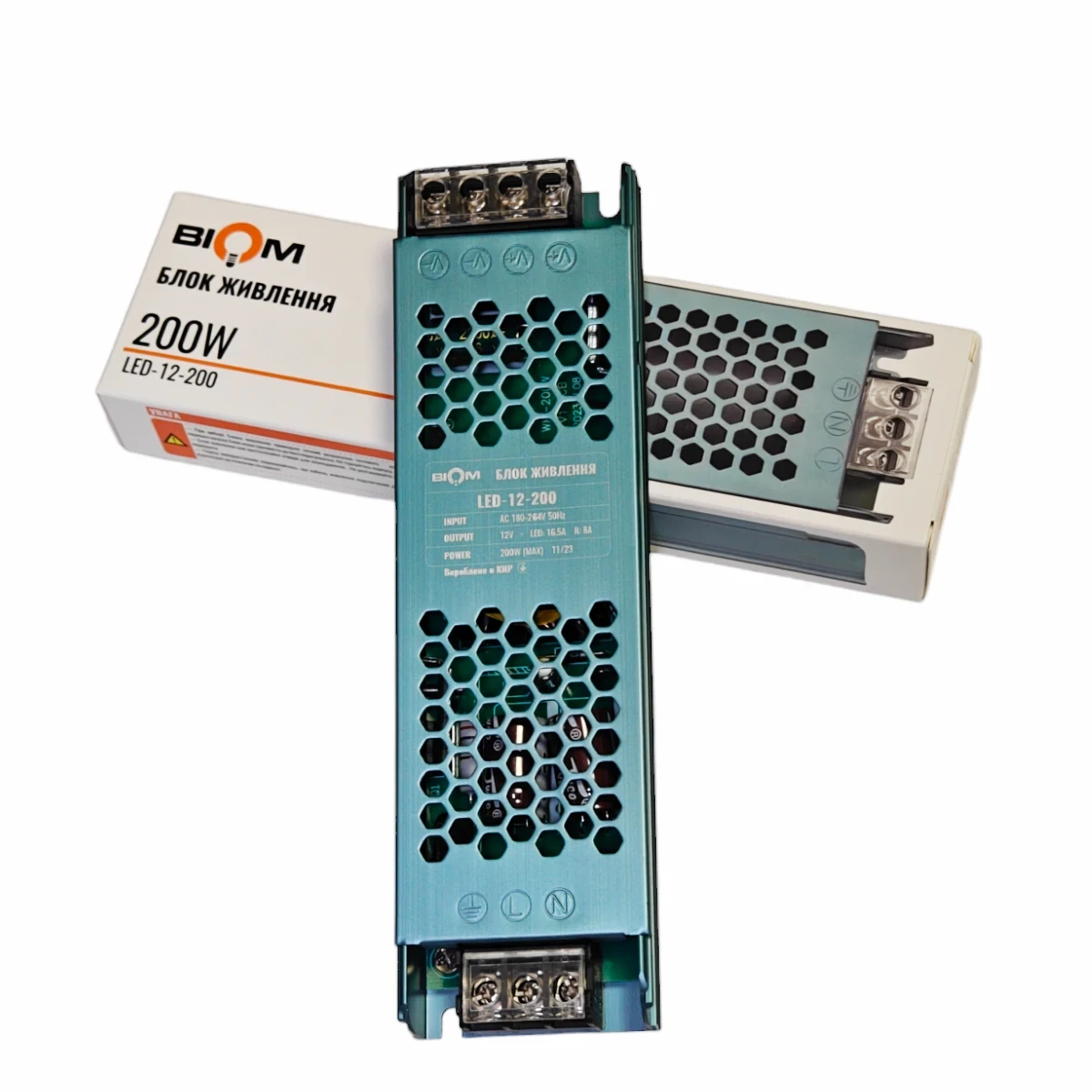 Блок живлення 12V 200W 16.5А IP20 BIOM LED-200-12, фото 1