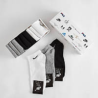 Набір чоловічих шкарпеток Adidas 9 пар, короткі шкарпетки Адідас в подарунковій коробці бавовна (41-45)