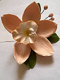 «Орхідея персикова » Кондитерська прикраса, фото 2