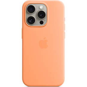 Чохол до мобільного телефона Apple iPhone 15 Pro Silicone Case with MagSafe Orange Sorbet (MT1H3ZM/A), фото 2