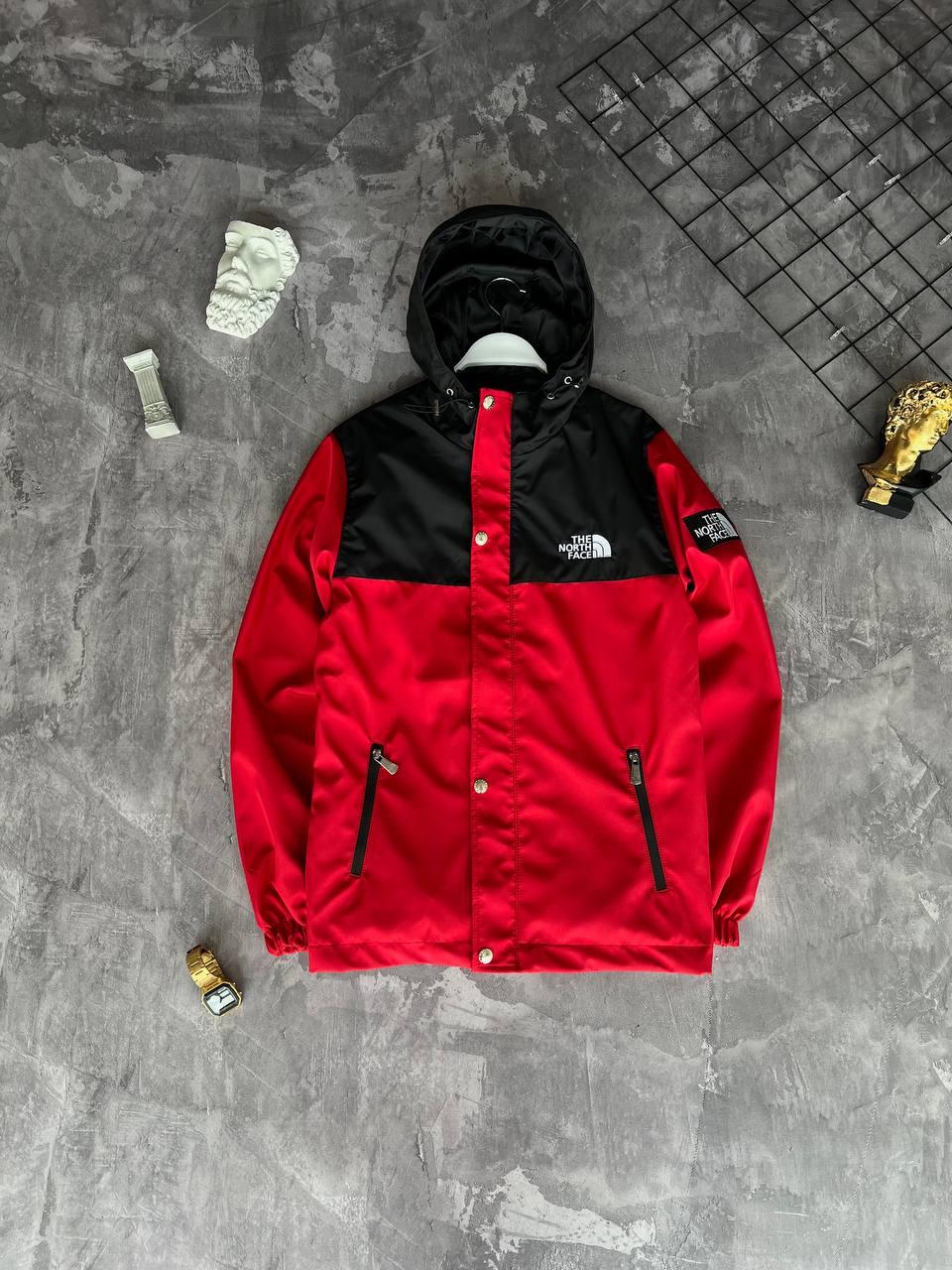 Чоловіча ветровка The North Face з плащової тканини червона з чорним Куртка Зе Норт Фейс весняна