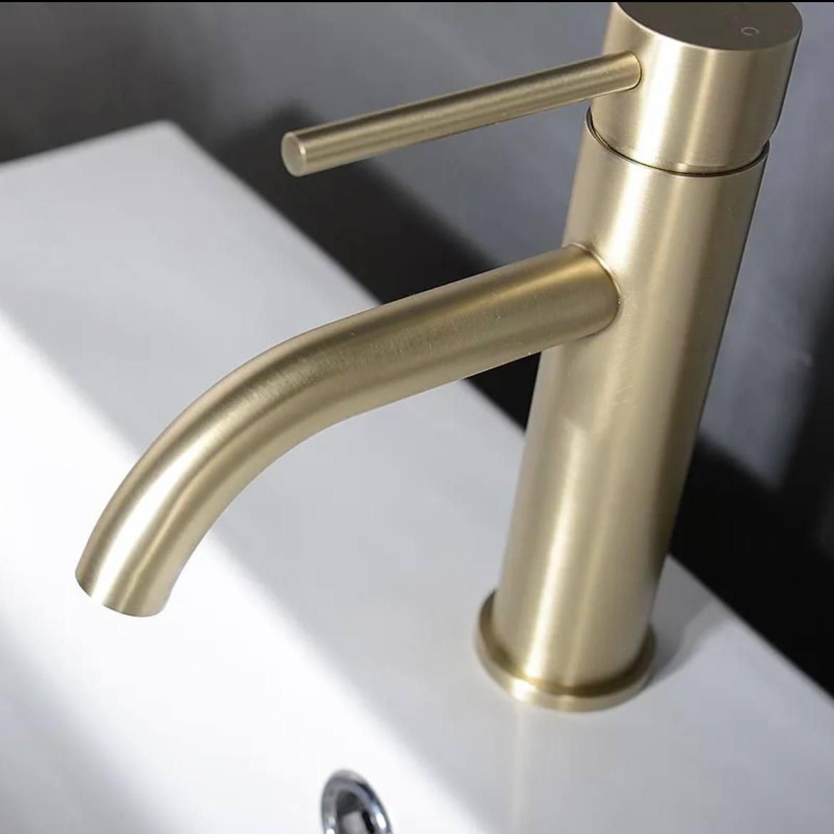 Змішувач для умивальника FUTURA RIMO BRUSHED GOLD Матовое золото
