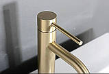 Змішувач для умивальника FUTURA RIMO BRUSHED GOLD Матовое золото, фото 3