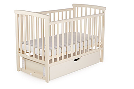 Дитяче лiжечко-трансформер DeSon Bimbi з опускною боковиною та шухлядою (MRIYA), ваніль