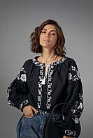 Красивая женская рубашка вышиванка №286 Черный