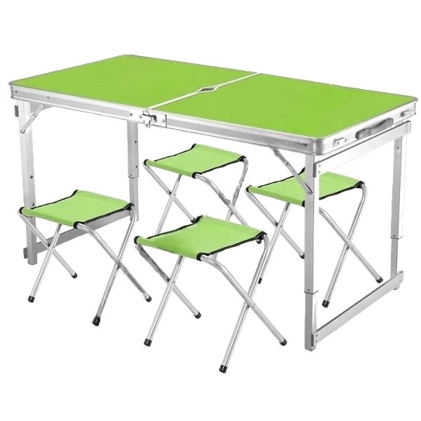 ПОСИЛЕНИЙ СТІЛ-ЧЕМОДАН З 4 СТІЛЬЦЯМИ ДЛЯ ПІКНІКА, фото 1