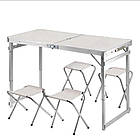 ПОСИЛЕНИЙ СТІЛ-ЧЕМОДАН З 4 СТІЛЬЦЯМИ ДЛЯ ПІКНІКА, фото 3