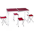 ПОСИЛЕНИЙ СТІЛ-ЧЕМОДАН З 4 СТІЛЬЦЯМИ ДЛЯ ПІКНІКА, фото 2