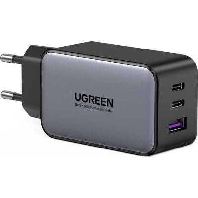 Зарядний пристрій Ugreen 3xUSB 65W GaN (2хUSB-C+USB-A) CD244 Grey (10335), фото 2