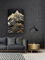 Картина абстракція "Mountains with gold" на полотні, ручна робота