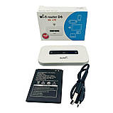 Високошвидкісний акумуляторний пристрій WiFi-роутер D6 4g/5g під SIM-карту 150Mbps бездротова мережа, фото 3