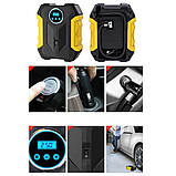 Багатофункціональний компактний компресор для автомобіля Carsun C1399-1 з ліхтарем та комплектом аксесуарів, фото 2