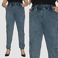 Весенние женские стрейчевые джинсы на резинке. Цвет голубой. Размер 50,52,54,56,58,60