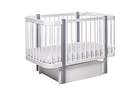 Дитяче лiжечко DeSon SVITANOK з шухлядою, біло-сірий