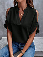 Блуза с открытыми плечами ЧЕРНЫЙ от 42 до 48