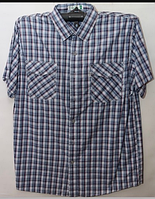 Мужская котоновая рубашка с коротким рукавом НОРМА 720-5 (в уп. один цвет) пр-во Китай.