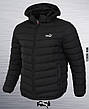 Чоловіча куртка Puma великі розміри демісезонна куртка Пума з капюшоном на весну батал темно-сіра, фото 6