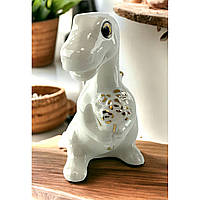 Біла статуетка порцелянова Дракон із букетом