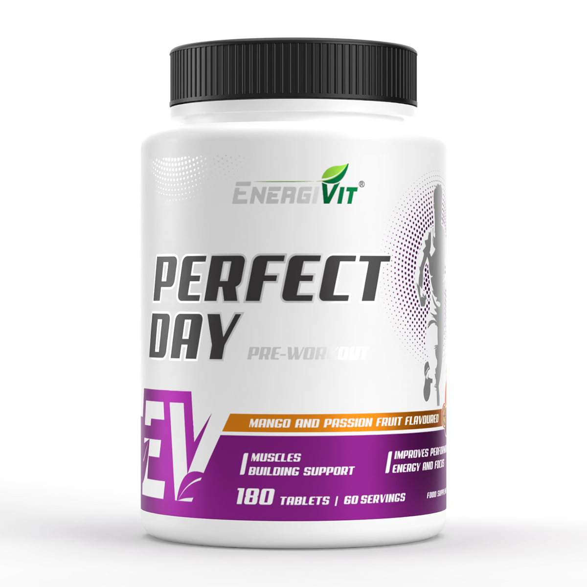 Передтренувальний комплекс EnergiVit Perfect Day pre-workout 180 Chewable Смак : Манго-Маракуйя