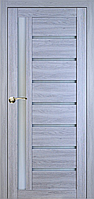 Двери межкомнатные Portalino PL-01 Санома серая ЭКО (со стеклом сатин)