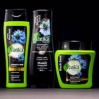 Набор Vatika Black Seed (Черный тмин) Dabur шампунь для роста волос 200 мл +кондиционер 200 мл +маска 500 мл