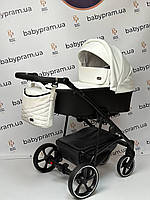 Дитяча коляска Baby Pram Bailey Premium 2в1 еко шкіра (чорно-біла)