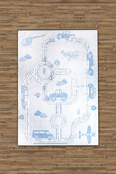 Килимок в дитячу кімнату прямокутної форми ворсовий бавовняний натуральний розмір 100/160 см Туреччина