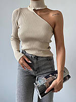 Женская соблазняющая весенняя ассиметричная кофточка под горло размер универсальный 42-46