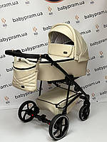 Дитяча коляска Baby Pram Bailey Premium 2в1 еко шкіра колір Ivory