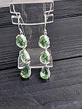 Перивід красиві сережки з перидотом сережки з каменем перидот. Індія, фото 4