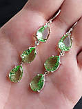 Перивід красиві сережки з перидотом сережки з каменем перидот. Індія, фото 5
