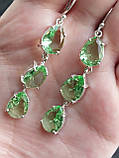 Перивід красиві сережки з перидотом сережки з каменем перидот. Індія, фото 6