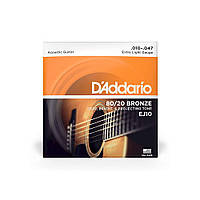 D'ADDARIO EJ10 Bronze 80/20 Струни для акустичної гітари .010-.047