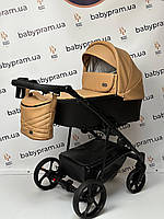 Дитяча коляска Baby Pram Bailey Premium 2в1 еко шкіра Black Caramel