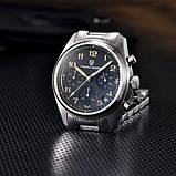 Кварцовий водонепроникний (100м) годинник з хронографом Pagani Design PD-1773 Silver-Black, фото 3