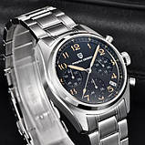 Кварцовий водонепроникний (100м) годинник з хронографом Pagani Design PD-1773 Silver-Black, фото 9