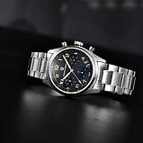 Кварцовий водонепроникний (100м) годинник з хронографом Pagani Design PD-1773 Silver-Black, фото 5