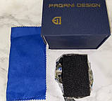 Кварцовий водонепроникний (100м) годинник з хронографом Pagani Design PD-1773 Silver-Black, фото 6