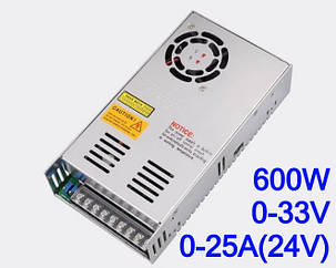 Регульований блок живлення 24V 0-25A 0-33V 600W CHSTSI MS-600-24