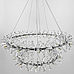 Підвісна срібляста люстра  ALMA  на 2 кільця з кришталевими  паличками, фото 5