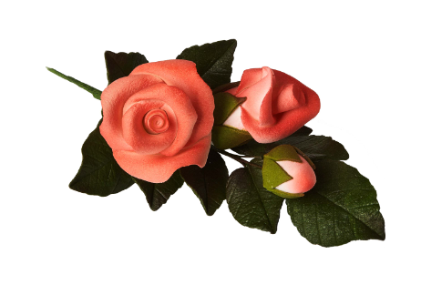 Цукрова прикраса Гілка троянди L-150