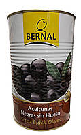 Оливки Bernal черные без косточки з/б 4150 г,(сухой вес 2000 г) Испания