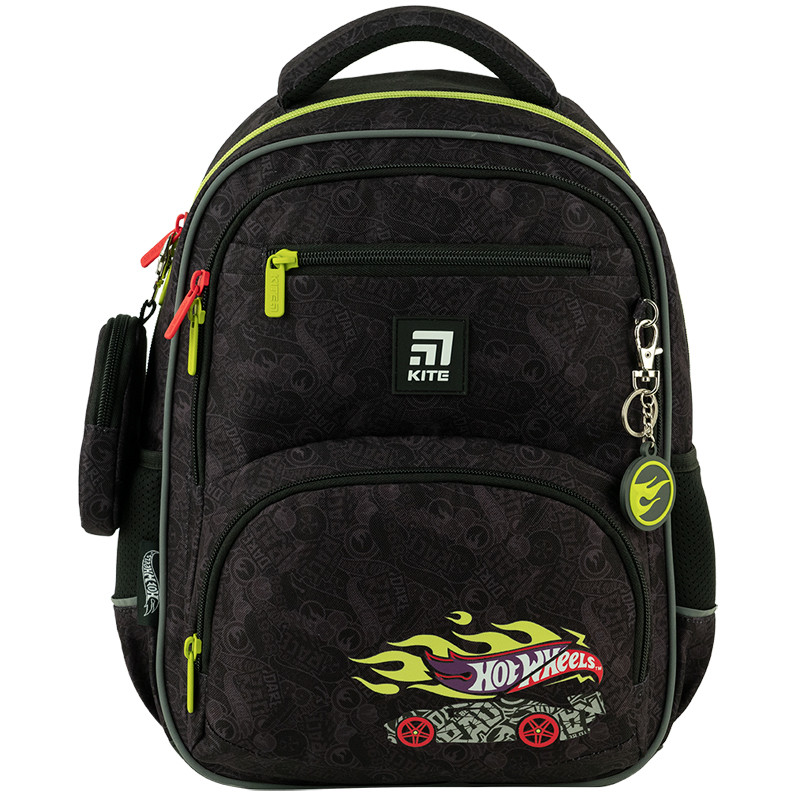 Рюкзак шкільний Kite Hot Wheels 39х28.5х13.5, 13.5 л, чорний (HW24-773M)