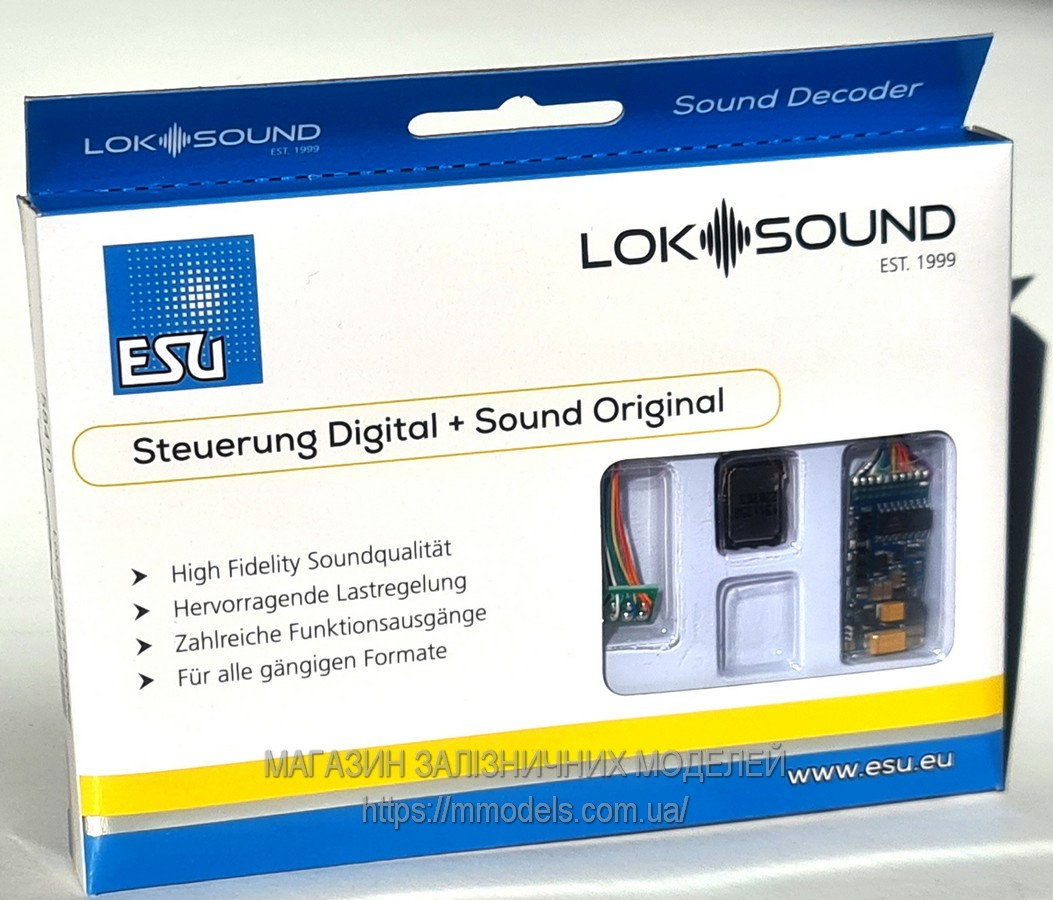 Декодер звуковий локомотивний LokSound V4.0 DCC,8-pin NEM 652  ESU 58410