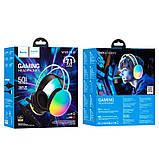 Навушники ігрові HOCO W109 Plus Rich USB 7.1 + LED RGB підсвітка чорні (6942007609029), фото 9