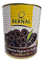 Оливки Bernal чорные резаные з/б 3000 г,(сухой вес 1500 г) Испания
