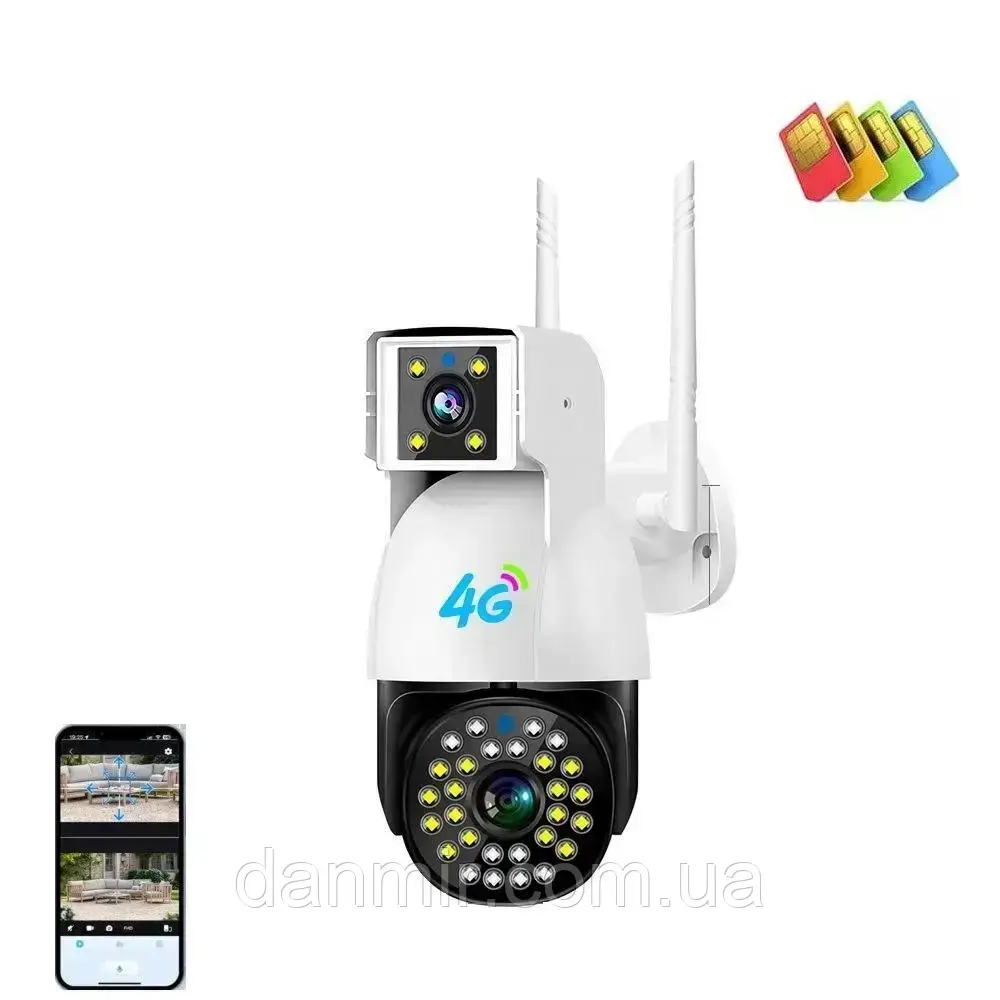 GSM 4 МП вулична поворотна PTZ IP-камера OEMG SC01-4G, IR нічне бачення 30 м. Програмне забезпечення V380 Pro