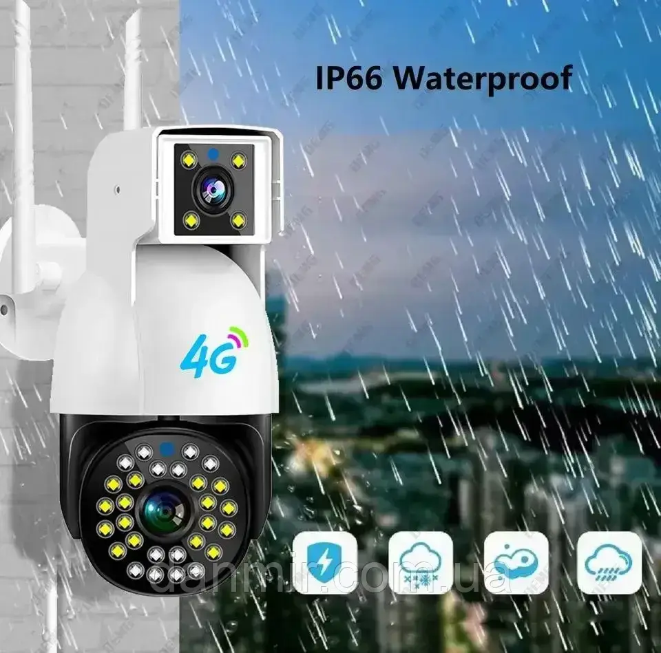GSM 4 МП вулична поворотна PTZ IP-камера OEMG SC01-4G, IR нічне бачення 30 м. Програмне забезпечення V380 Pro