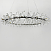 Підвісна срібляста люстра ALMA з кришталевими паличками діаметром 60см і 80см, фото 2